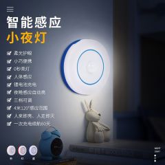 人体感应小夜灯锂电池跨境家居自动感应灯充电新款外贸货源
